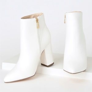 Lulus Ottava White High Heel Booties